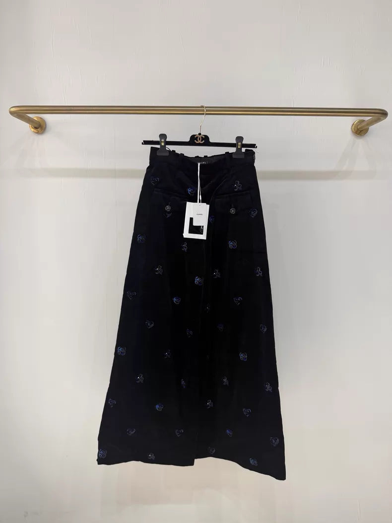 Chanel 24P black Velvet Pants