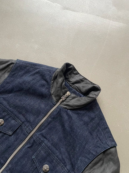 Chrome Hearts Denim Patchwork Waxed Coated Cotton Jacket