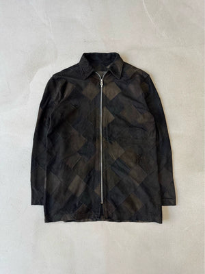 Chrome Hearts Fleur Flame Shirt with Leather Trim