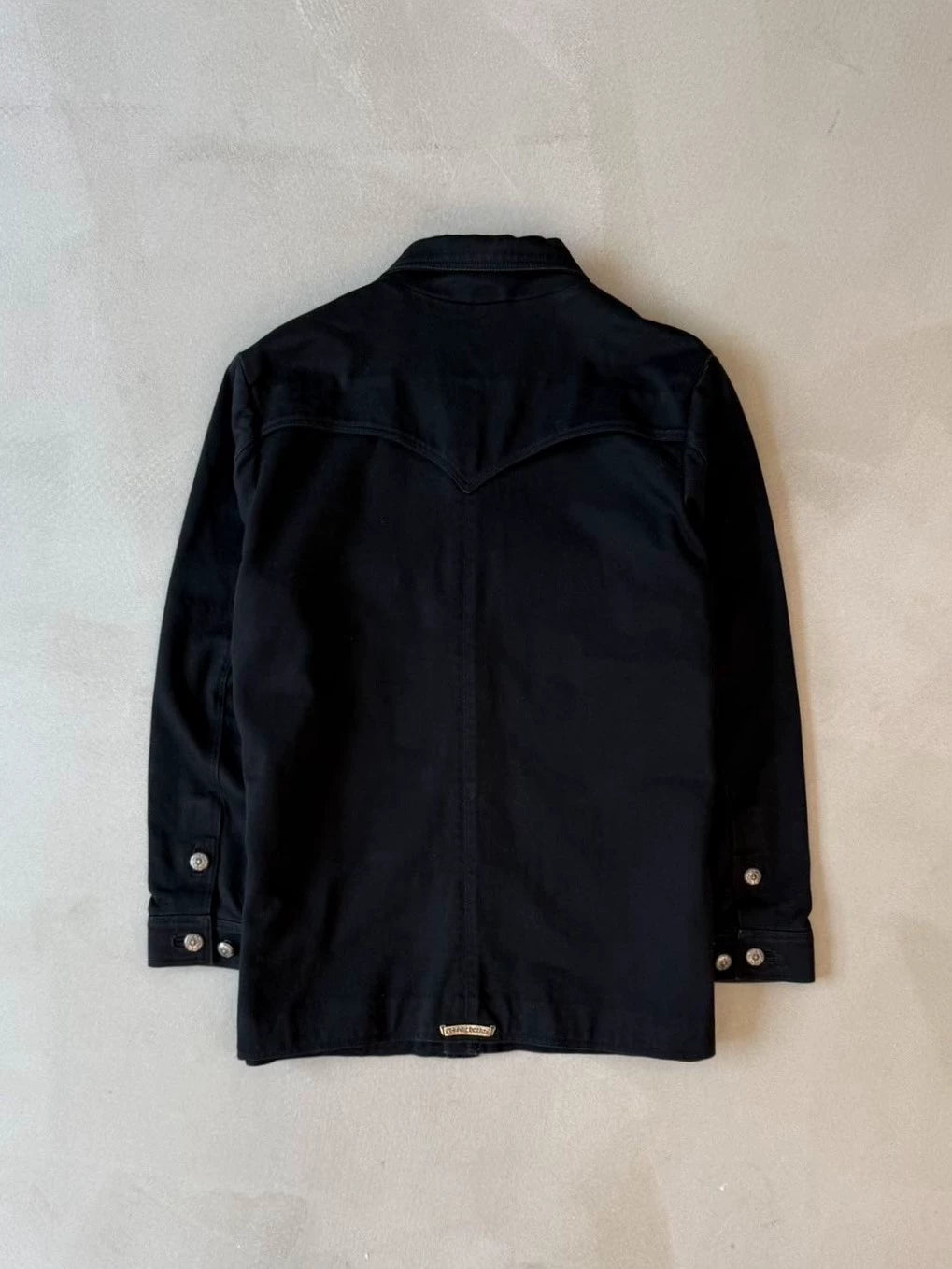 Chrome Hearts Mid-Length Denim Jacket/Coat with Silver Buttons