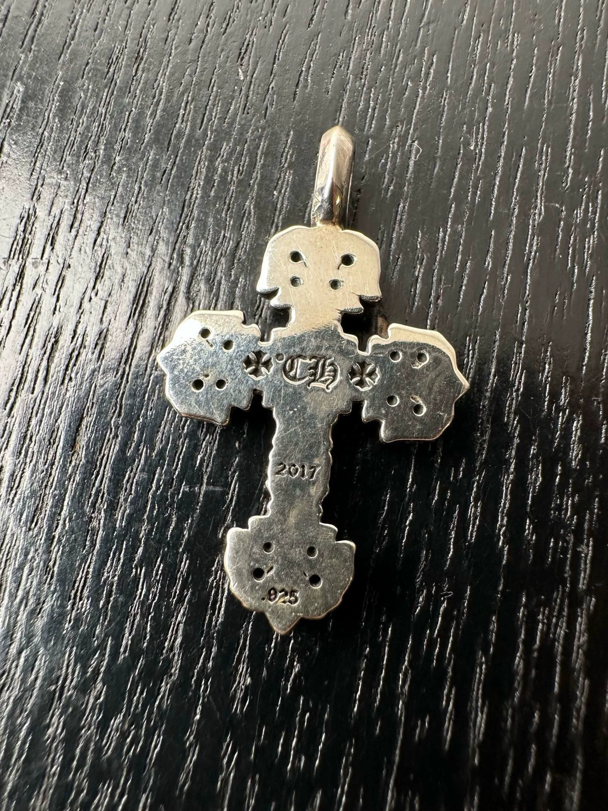 Chrome Hearts Silver White Nine-Diamond Flame Cross