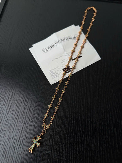 Chrome Hearts 22k gold Tiny E Necklace