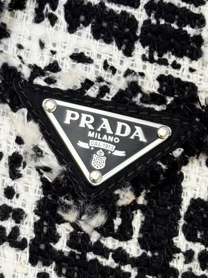 Prada black and white tweed jacket