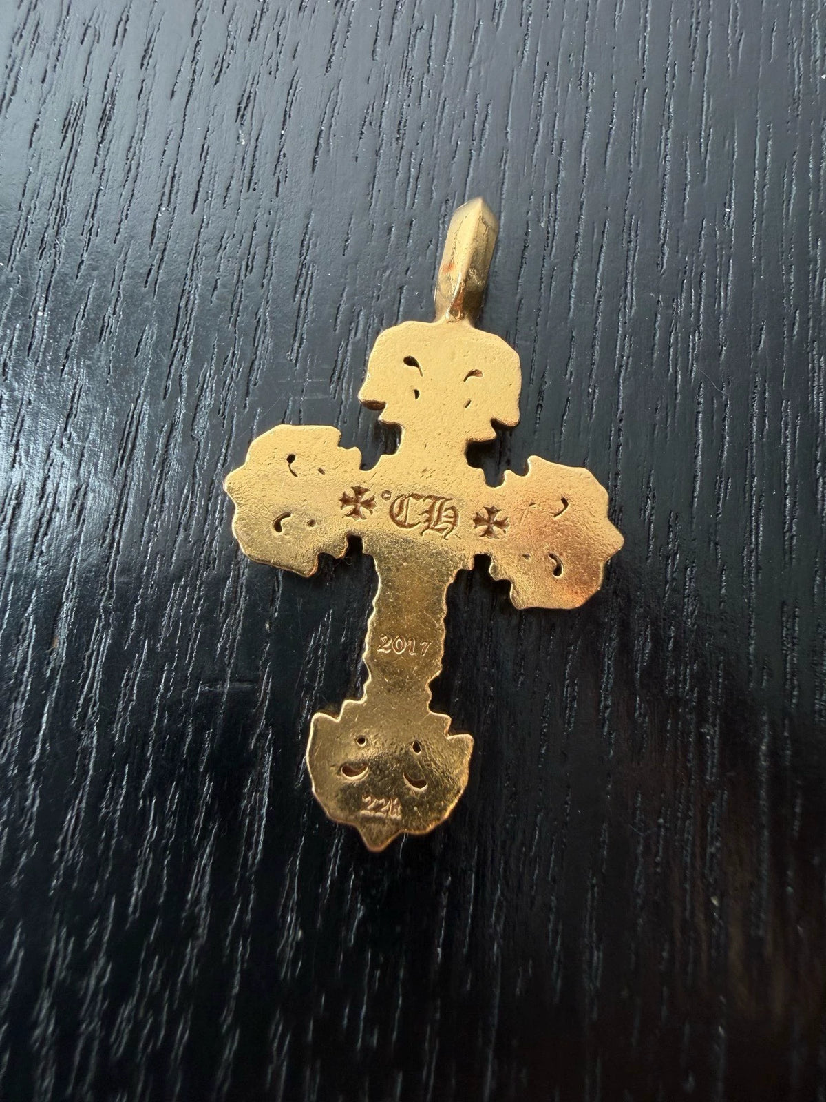 Chrome Hearts 22k Gold Flame Cross Pendant
