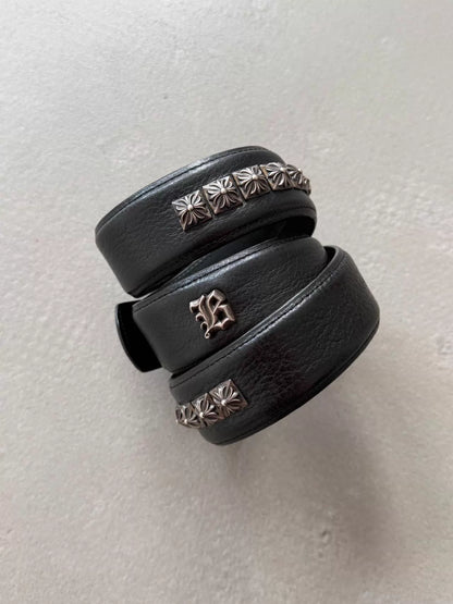 Chrome Hearts Bella Hadid multi-corner sugar cross-studded "B" silver Belt