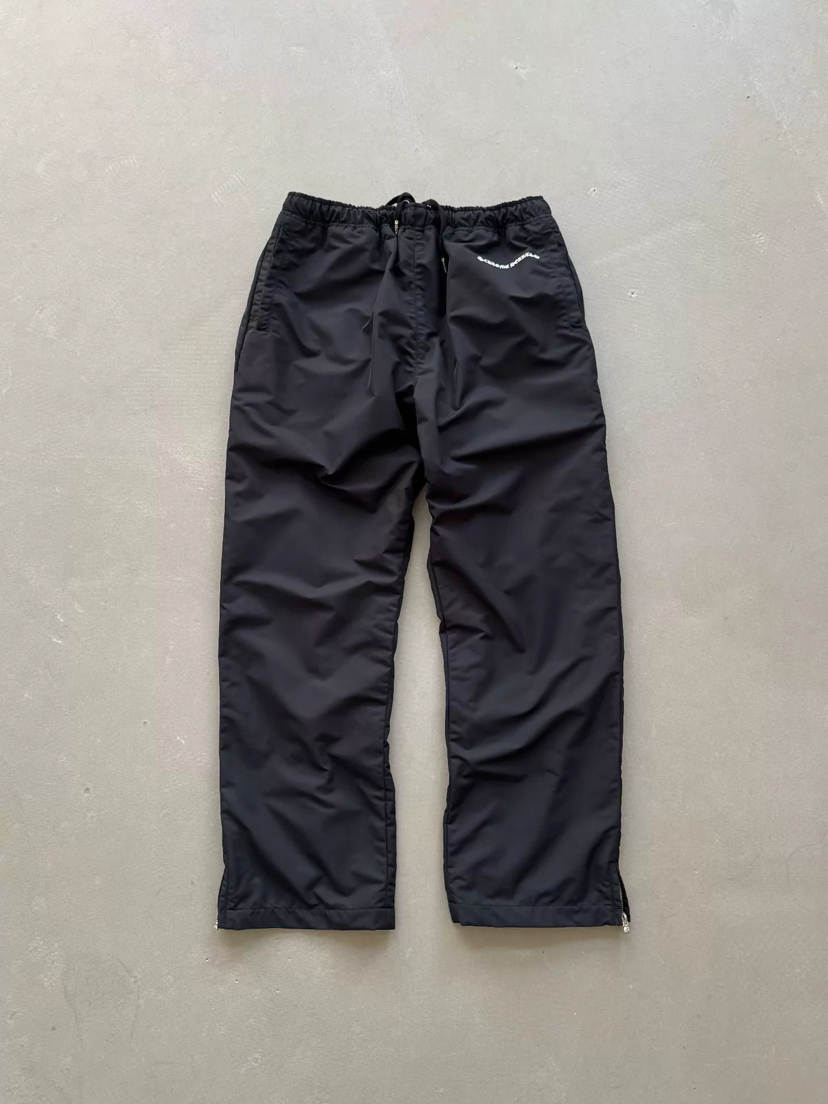 Chrome Hearts Sanskrit Print Nylon Mesh Zipper Pants