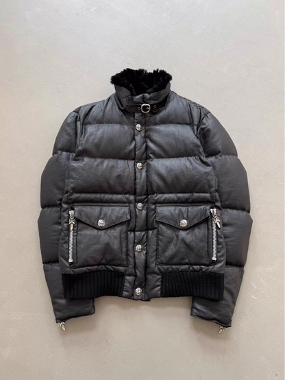 Chrome Hearts Gunslinger Down Jacket with Mink Collar