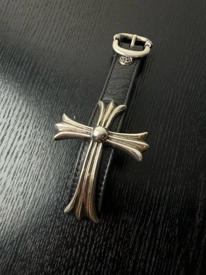 Chrome Hearts Large Cross Leather Bracelet