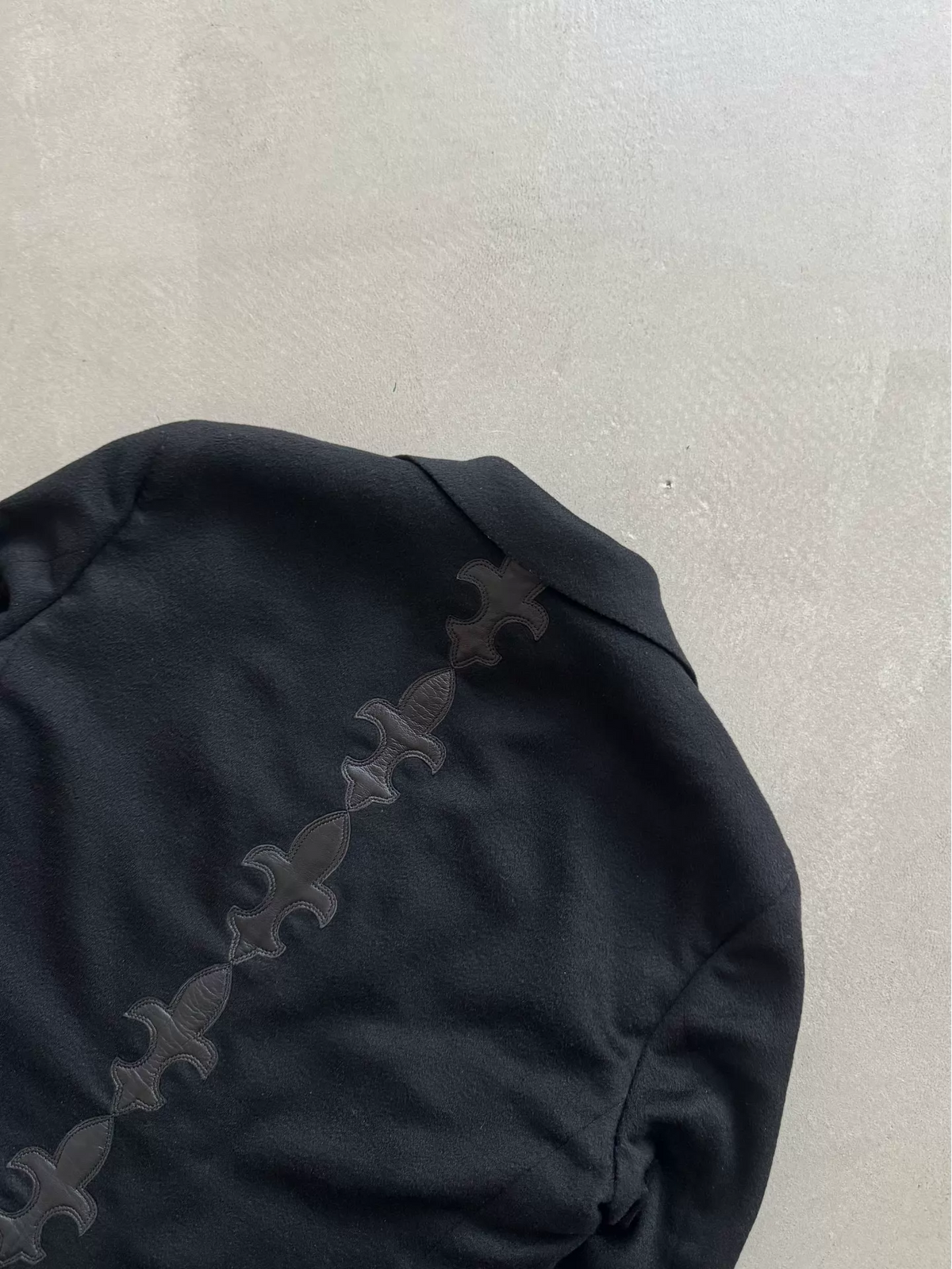 Chrome Hearts Iris Flower Appliqué Cashmere Suit with Silver Buttons