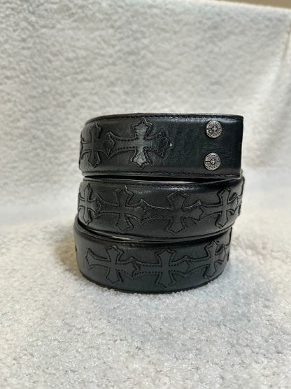 Chrome Hearts black leather Belt