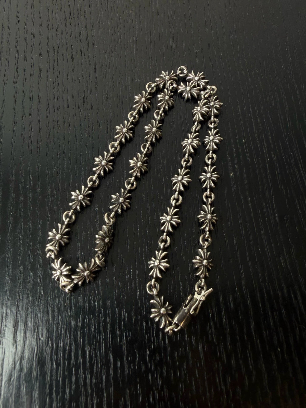 Chrome Hearts Sterling Silver Tiny Cross Necklace