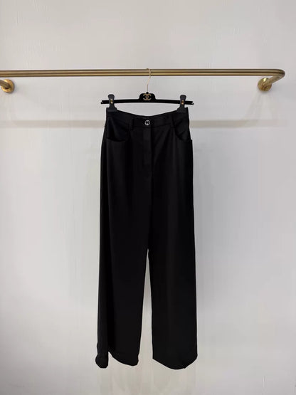 Chanel 25K black satin pant