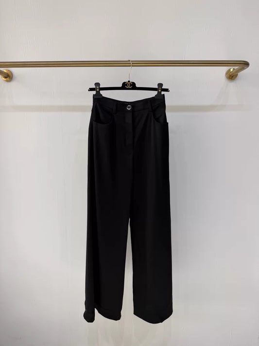 Chanel 25K black satin pant