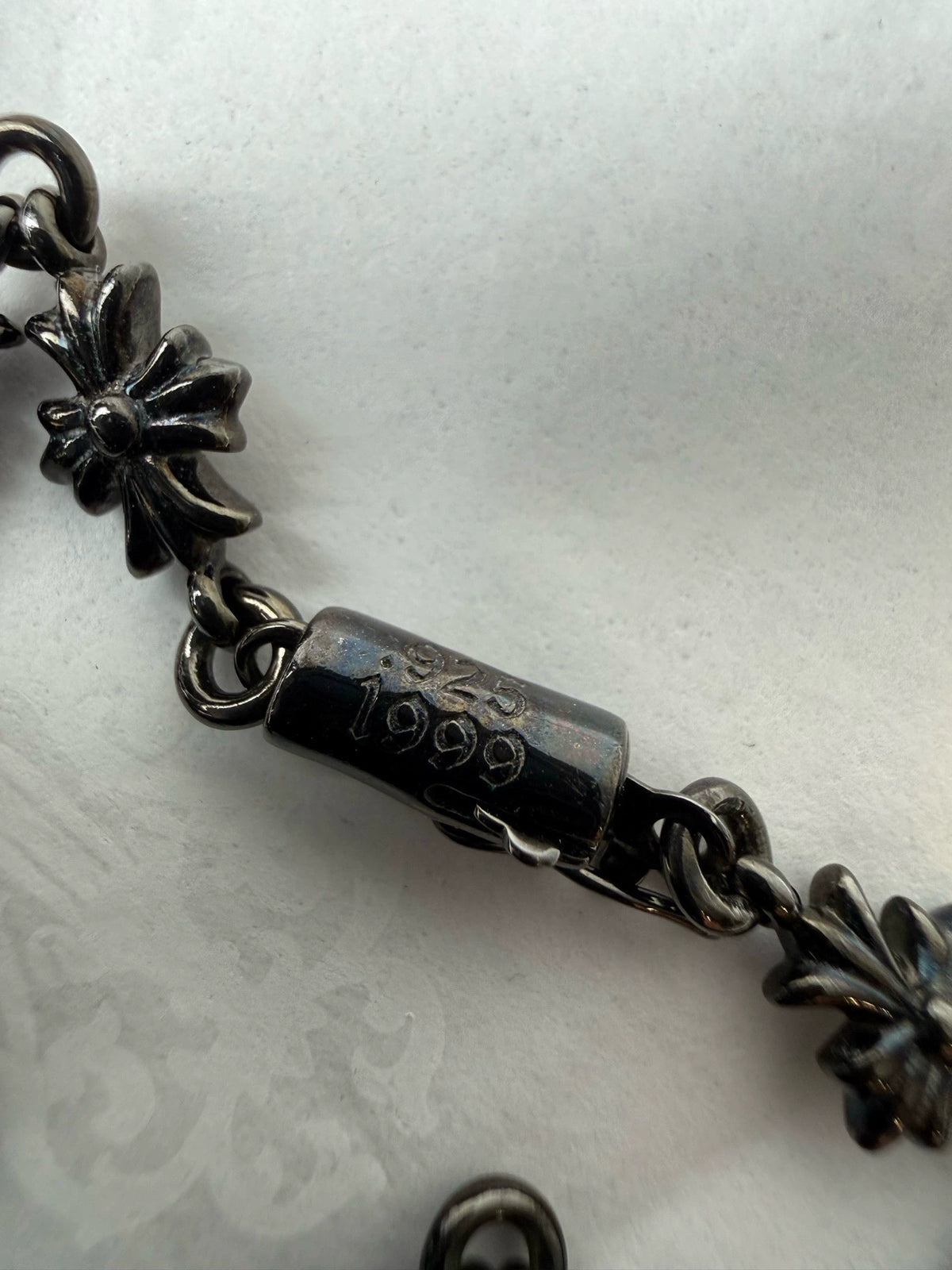 Chrome Hearts Sterling Silver Tiny E Necklace