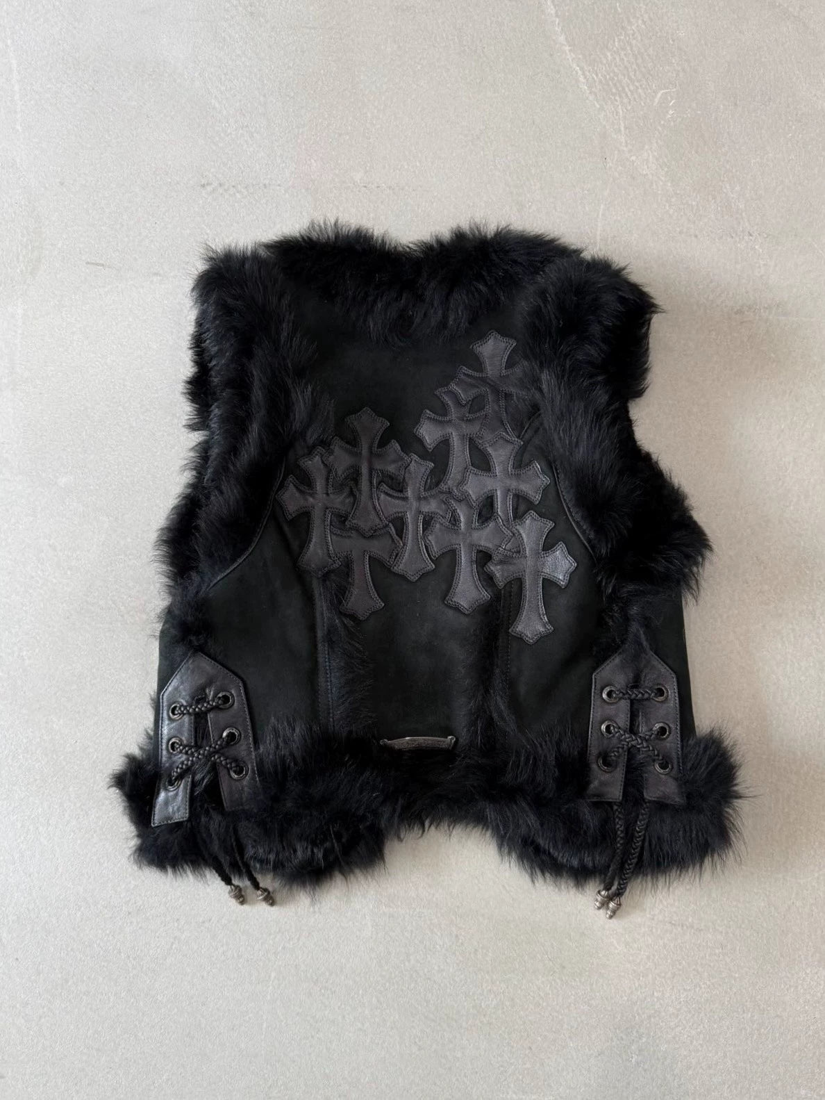 Chrome Hearts Multi-Cross Fur Vest