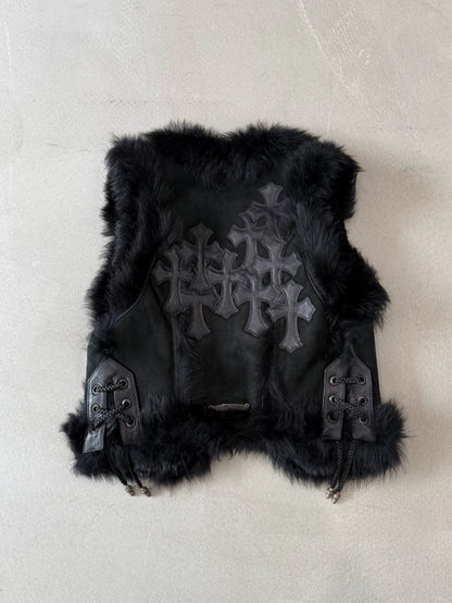 Chrome Hearts Multi-Cross Fur Vest