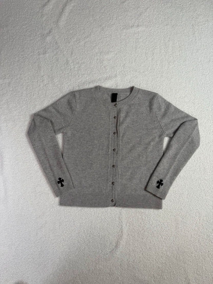 Chrome Hearts grey cashmere cardigan