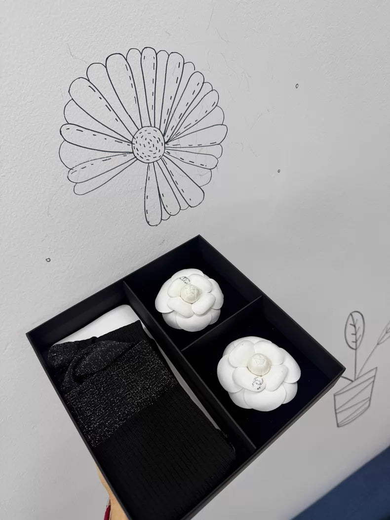 Chanel 25P Camellia Socks