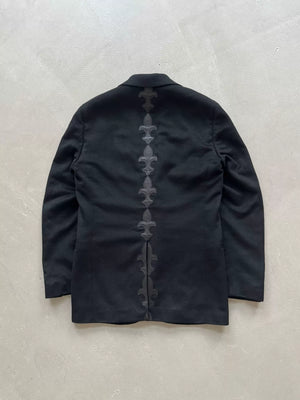 Chrome Hearts Iris Flower Appliqué Cashmere Suit with Silver Buttons