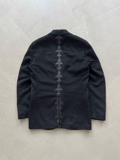 Chrome Hearts Iris Flower Appliqué Cashmere Suit with Silver Buttons