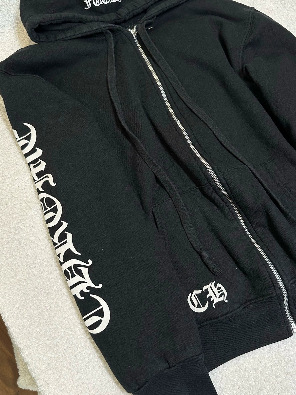 Chrome Hearts black zip-up hoodie