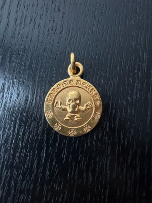 Chrome Hearts 22k gold Foti Harris round pendant