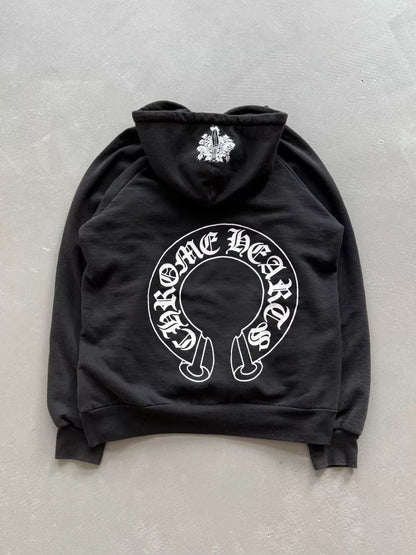 Chrome Hearts floral print hoodie with horseshoe print on the back