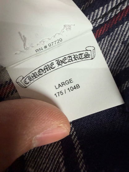 Chrome Hearts blue cross-pattern all-over print shirt/jacket