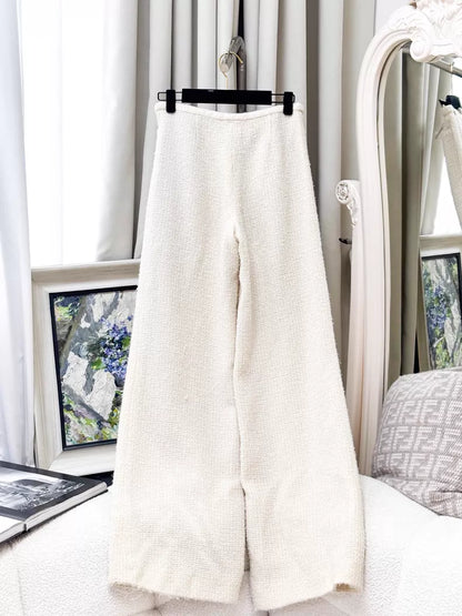 Chanel 20B white tweed trousers