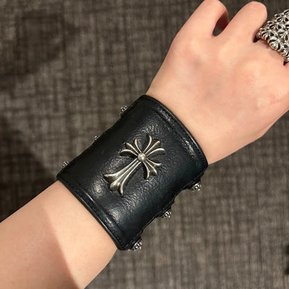 Chrome Hearts Cross Silver Strap Wristband/Bracelet