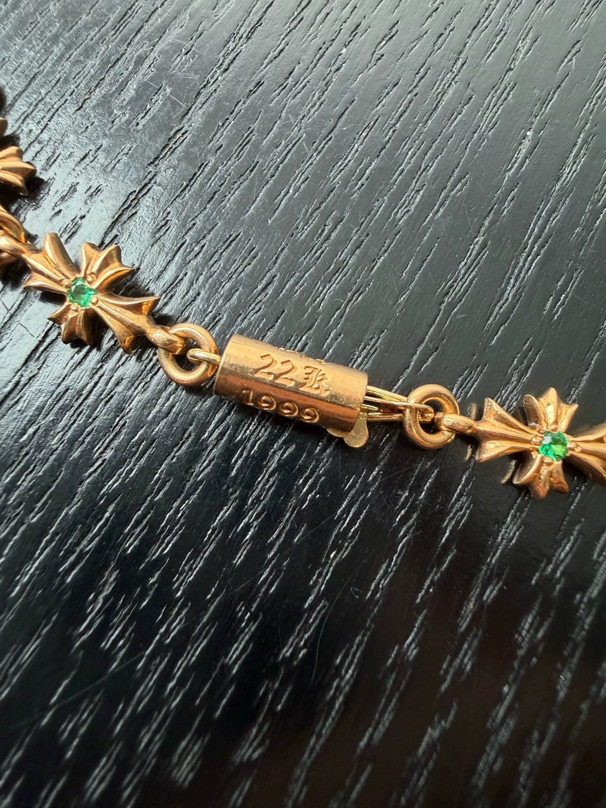 Chrome Hearts 22k gold emerald Necklace