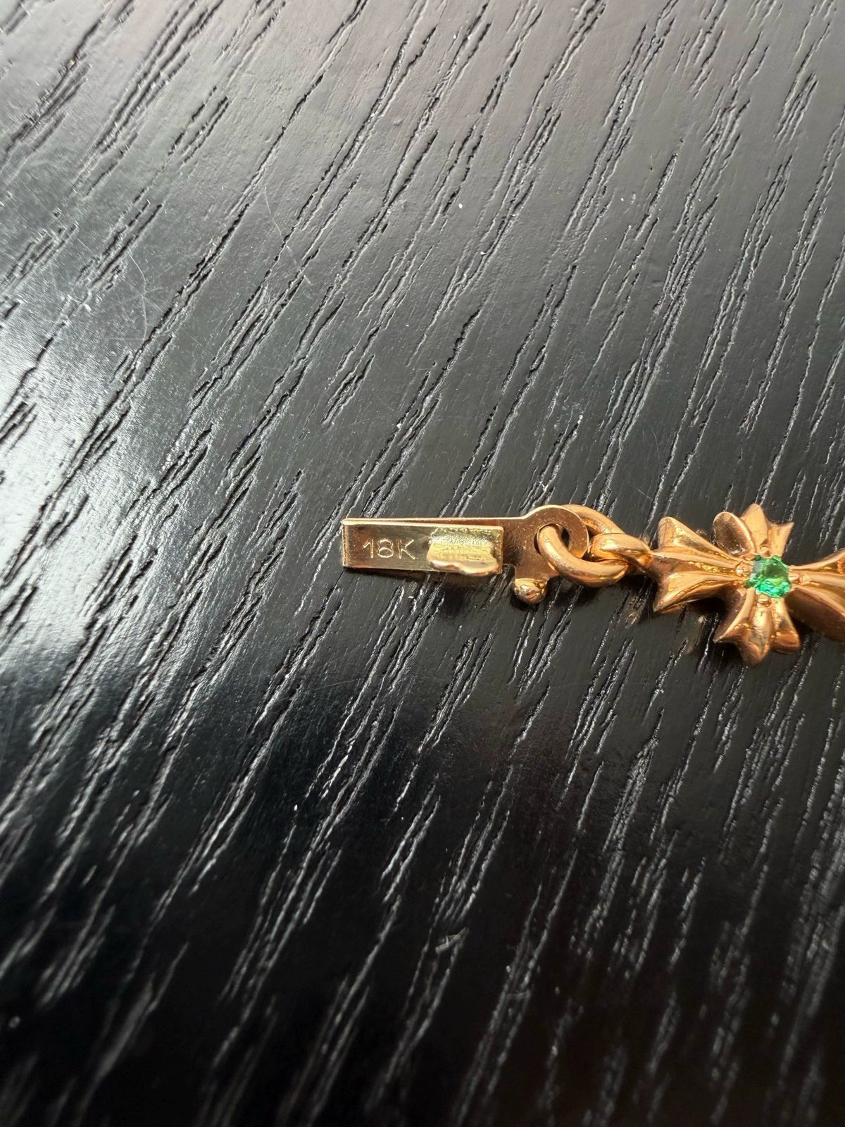 Chrome Hearts 22k gold emerald Necklace