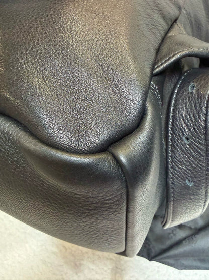 Chrome Hearts black leather backpack