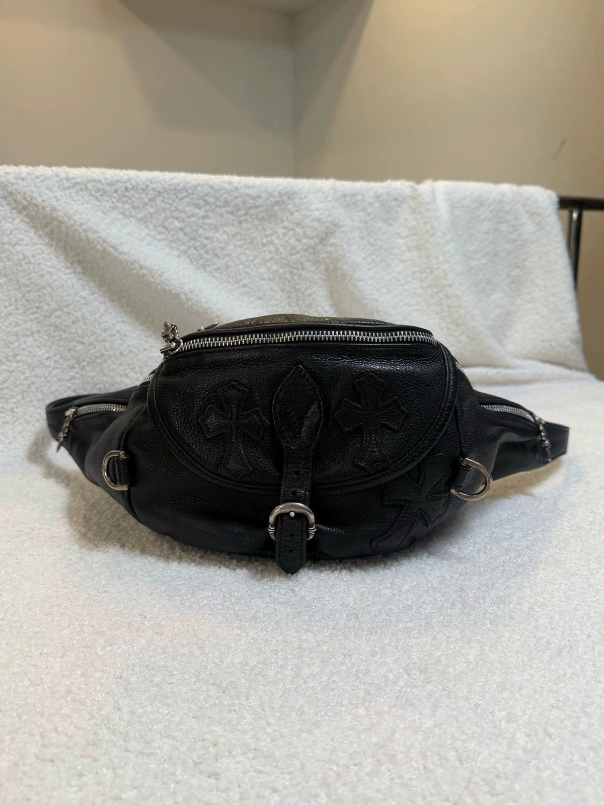 Chrome Hearts cross-patterned large waist bag