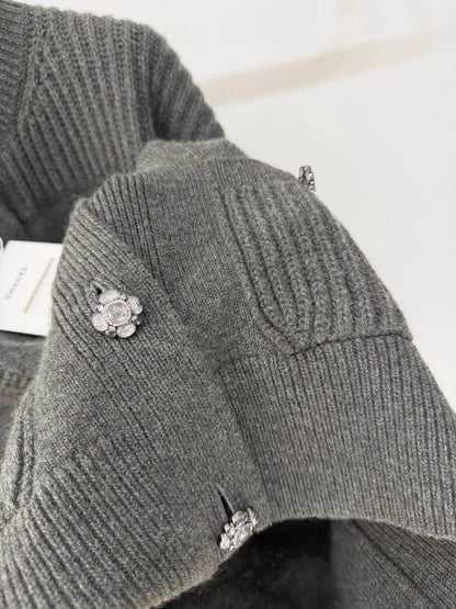 Chanel 24A grey cashmere cardigan