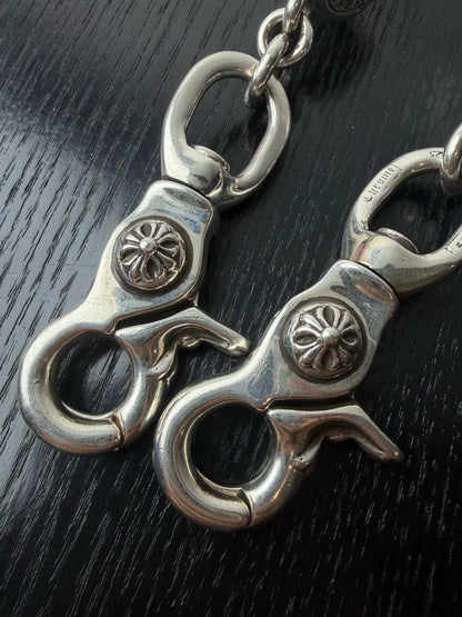 Chrome Hearts Silver Large Dice Double Lobster Buckle Pants Chain