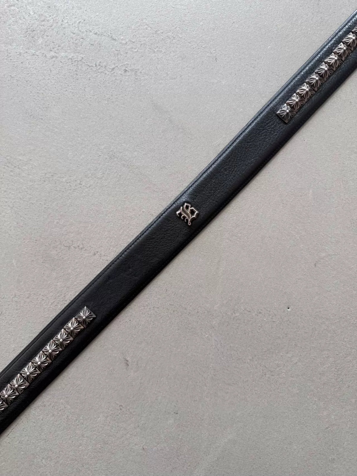 Chrome Hearts Bella Hadid multi-corner sugar cross-studded "B" silver Belt