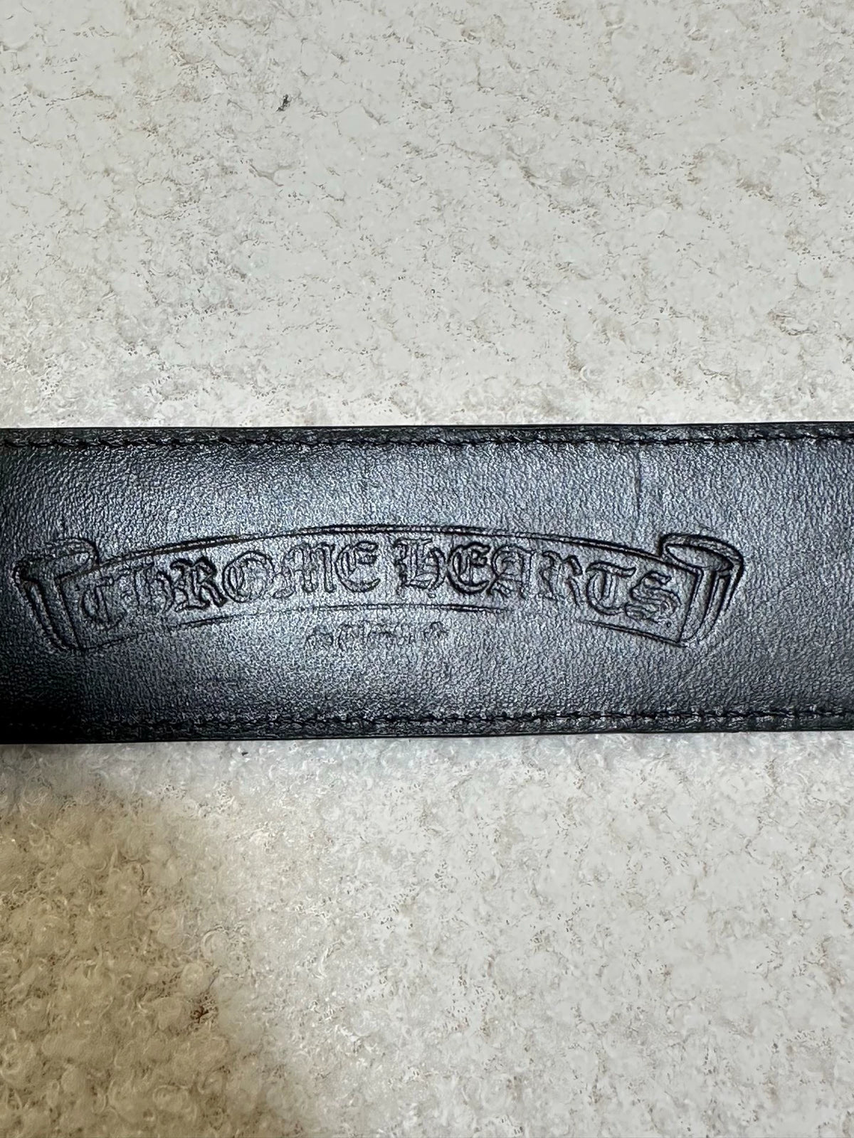 Chrome Hearts black leather Belt