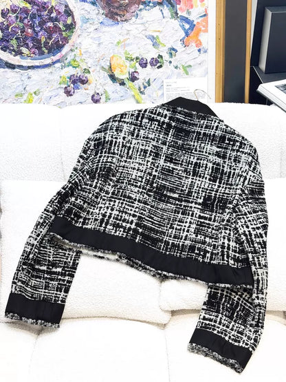 Prada black and white tweed jacket