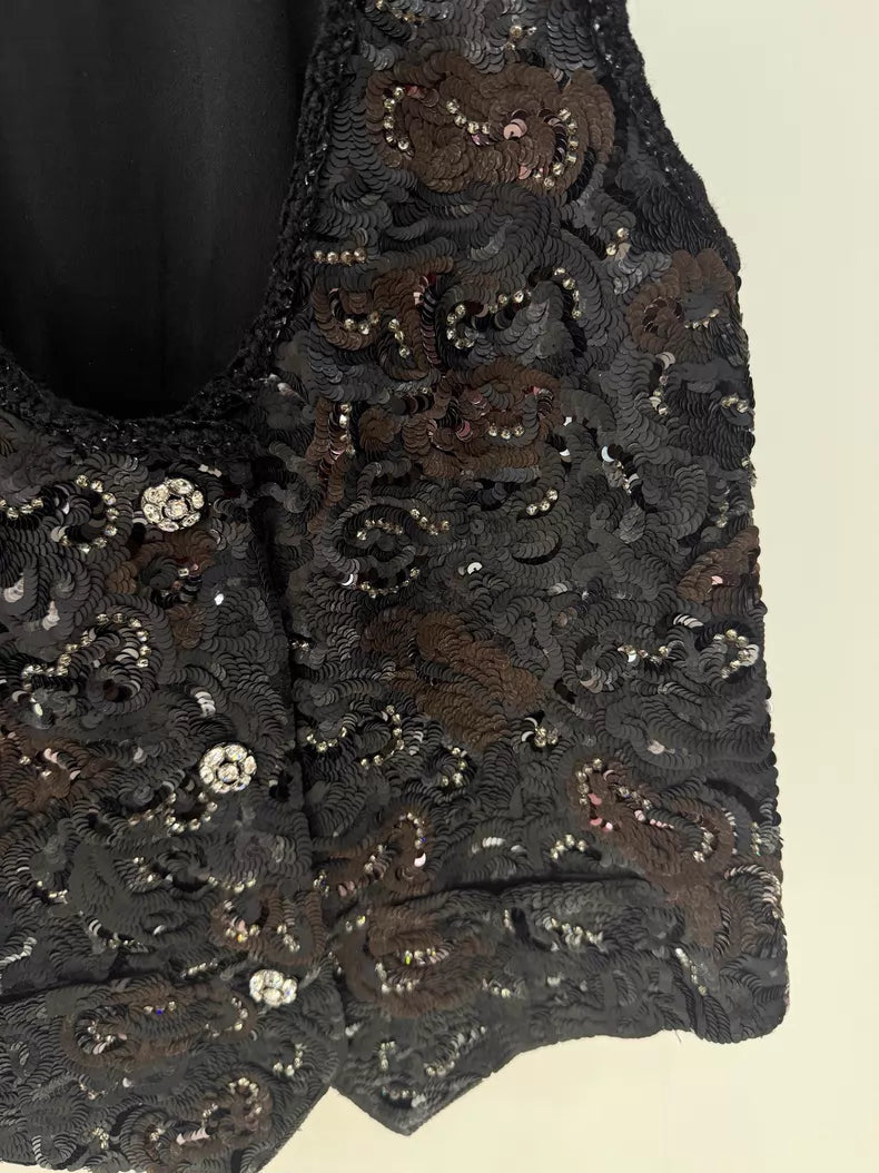 Chanel 25A black vest jacket