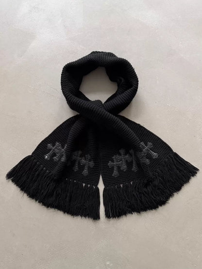 Chrome Hearts Black Multi-Cross Appliqué Cashmere Scarf