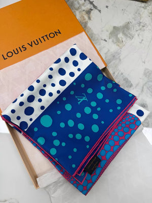 Louis Vuitton blue polka dot Pumpkin Scarf