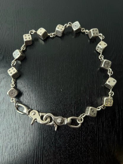 Chrome Hearts Silver Large Dice Double Lobster Buckle Pants Chain
