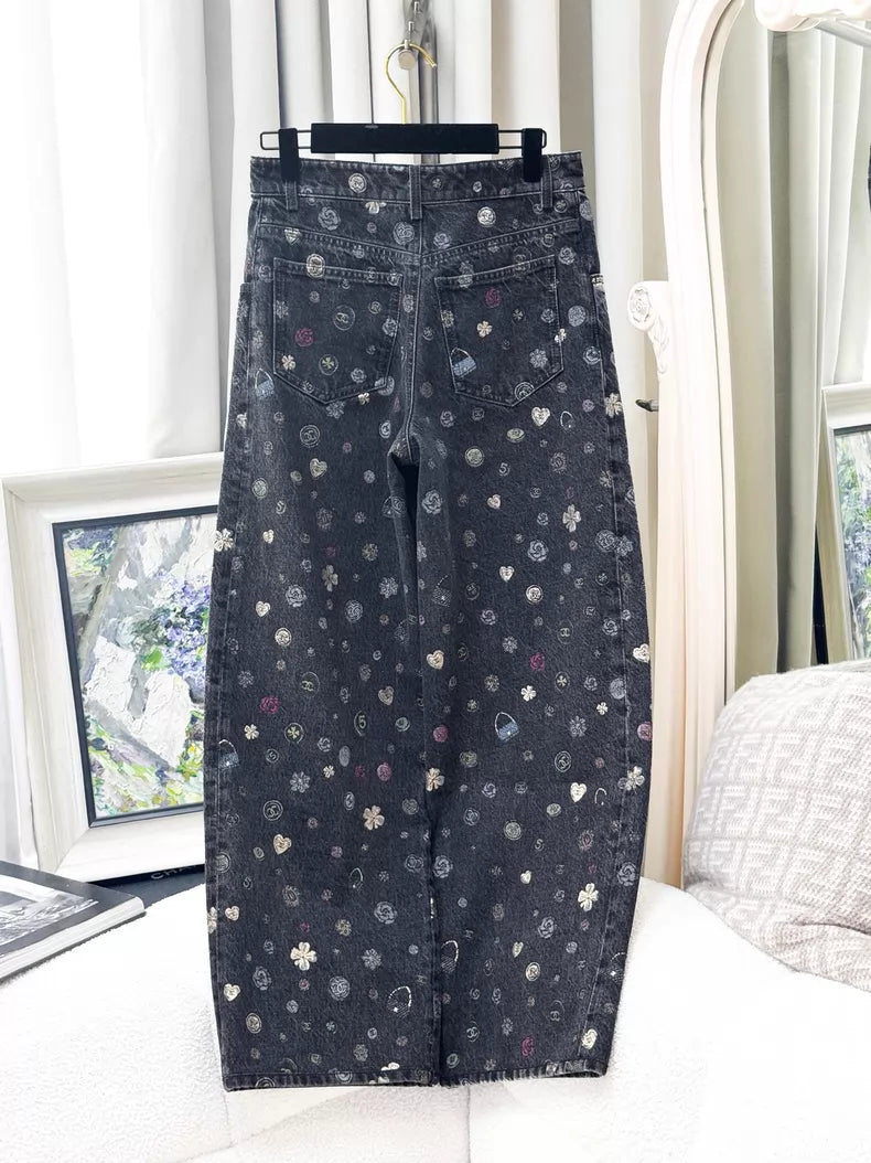 Chanel 25B black grey trousers