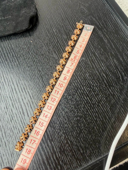 Chrome Hearts 22k gold CH Plus cross flower bracelet