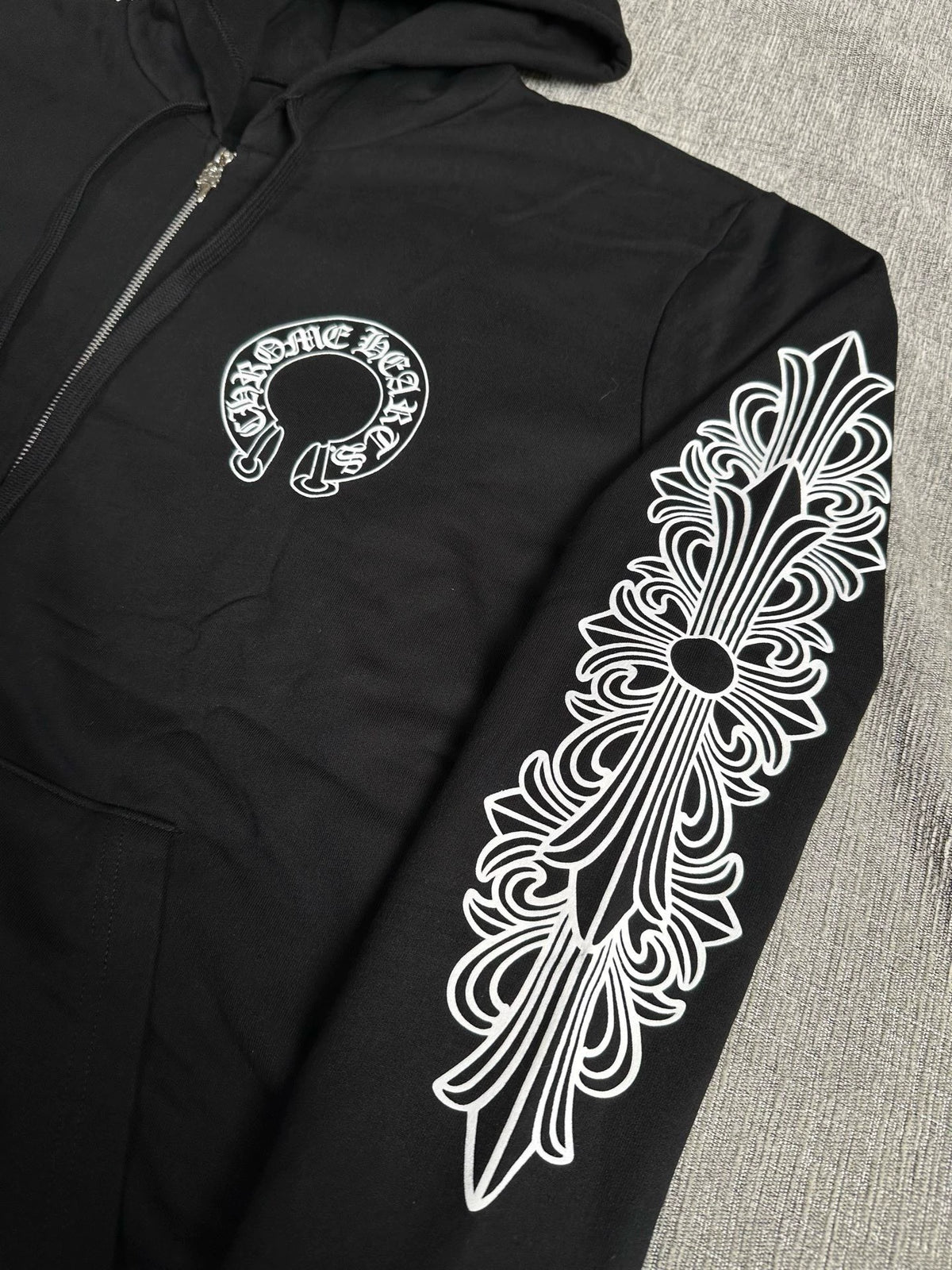 Chrome Hearts horseshoe print zip-up jacket