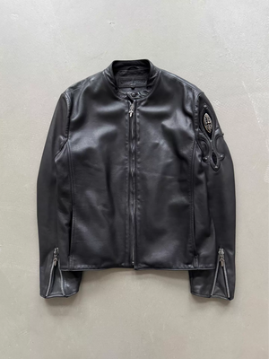 Chrome Hearts Iris Silver Embroidered Racing Motorcycle Jacket