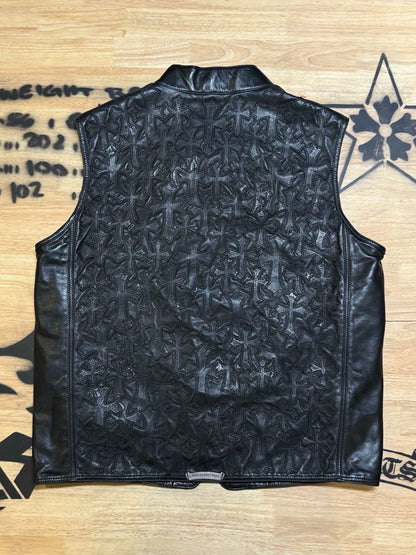 Chrome Hearts black leather Vest