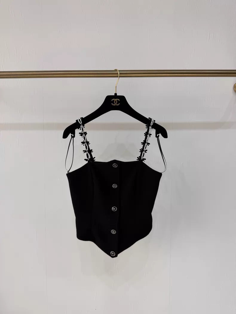 Chanel 25B black camisole top