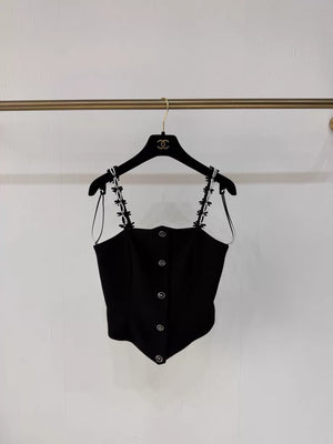 Chanel 25B black camisole top